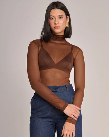 BLUSA TULE GOLA ALTA