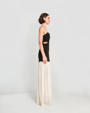 VESTIDO LONGO SEM ALCA ALASIA