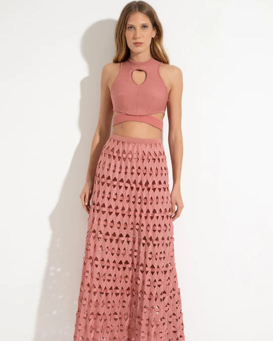 CROPPED COM BARRA  EM SEDA A FIO GAURA
