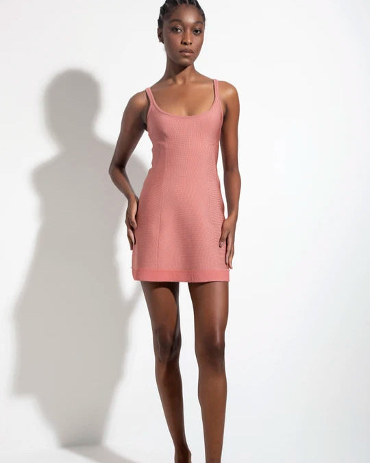 VESTIDO CURTO COM BARRA EM SEDA A FIO GAURA