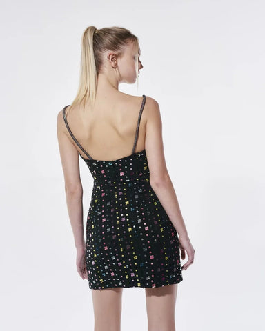 VESTIDO CURTO PAETE LIZ PRETO