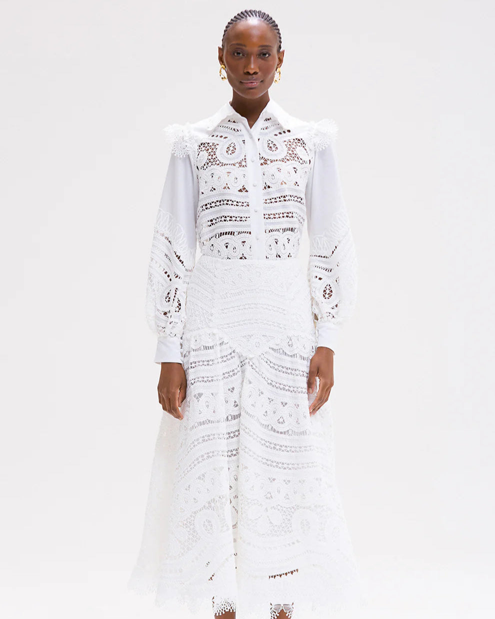 SAIA MIDI PATBO OFF WHITE