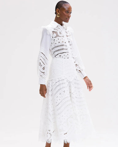 SAIA MIDI PATBO OFF WHITE