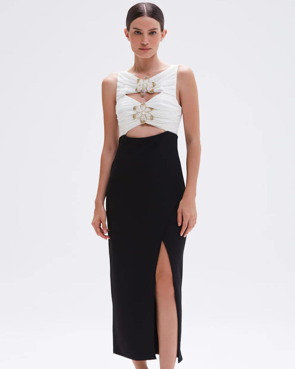 VESTIDO MIDI CREPE MYSTIQUE PRETO