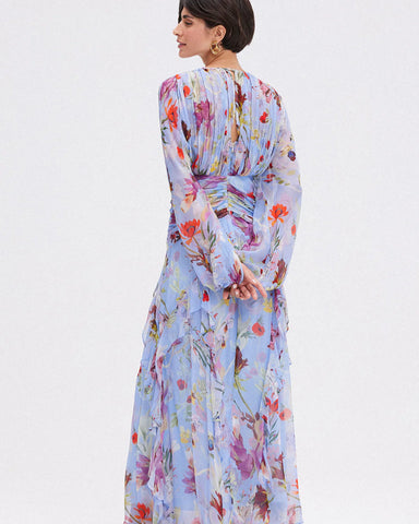 VESTIDO LONGO PRINT AZUL