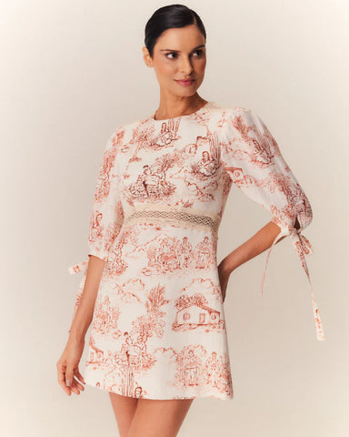 VESTIDO CURTO DAISE ESTAMPA RENDEIRAS