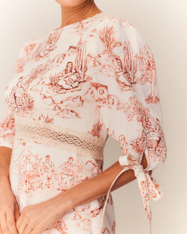 VESTIDO CURTO DAISE ESTAMPA RENDEIRAS