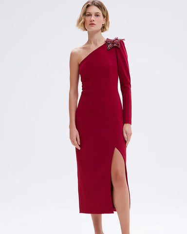 VESTIDO MIDI CREPE MYSTIQUE
