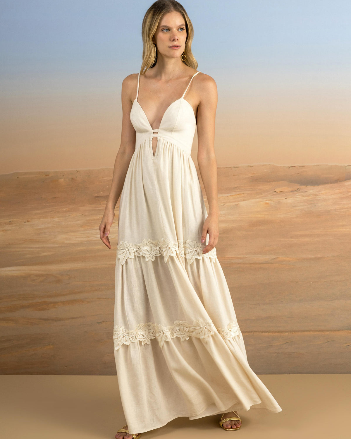 VESTIDO LONGO ALCA CRUZADA COSTAS