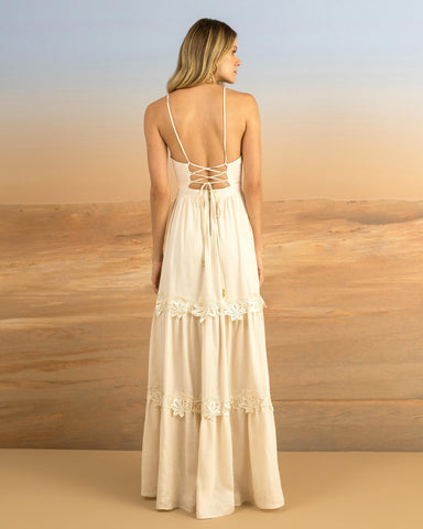 VESTIDO LONGO ALCA CRUZADA COSTAS