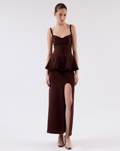 SAIA LONGUETE FENDA CURVA DENIM PRISCILA